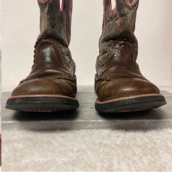 Ariat Fatbaby Cowboy Cowgirl Boots Calf Height Brown Pink Western Size 7.5 - Picture 8 of 12